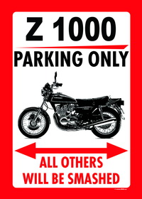 Z 1000 PARKING ONLY sign